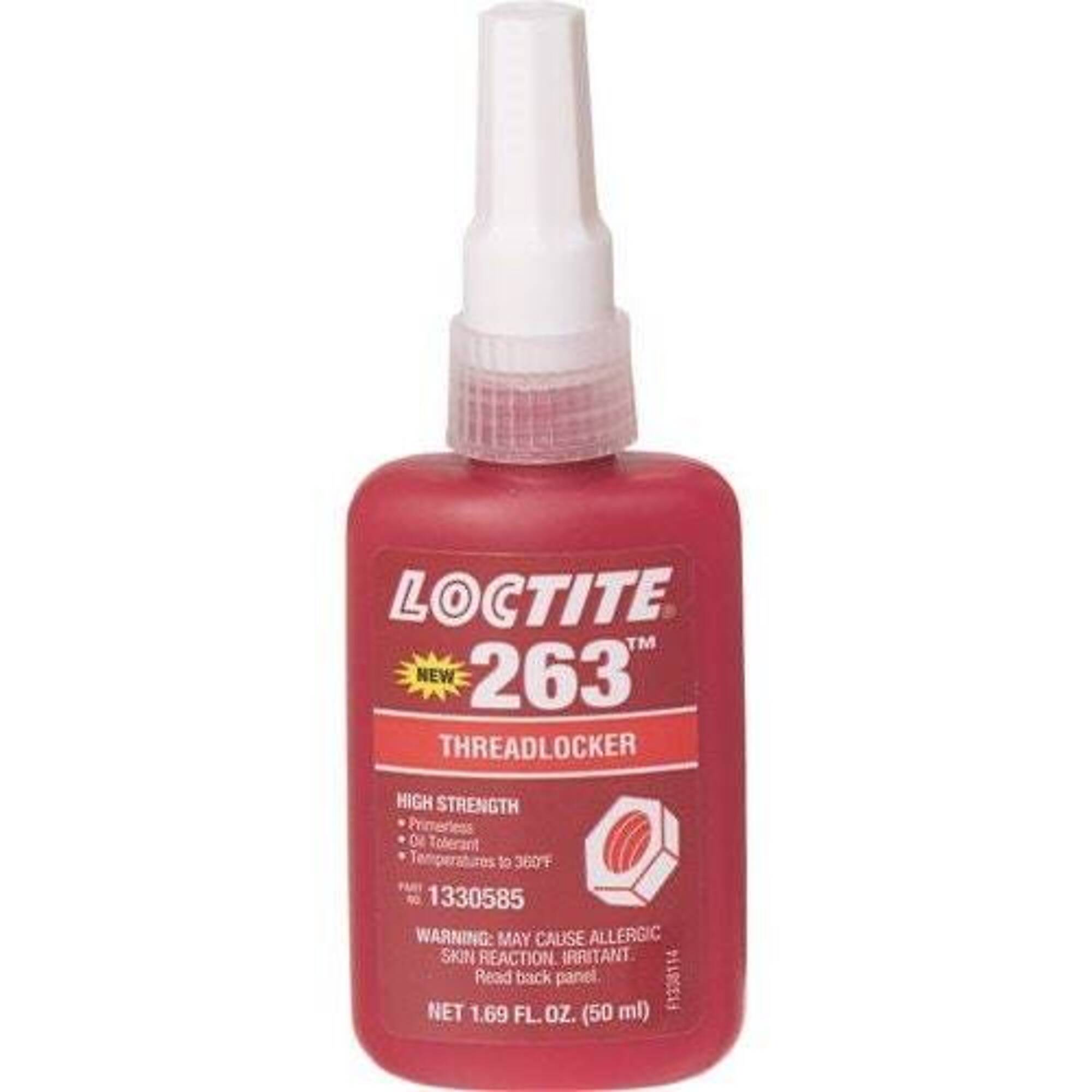 Loctite 263 Primerless Oil Proof High Strength Red Threadlocker 50ml, 10PK